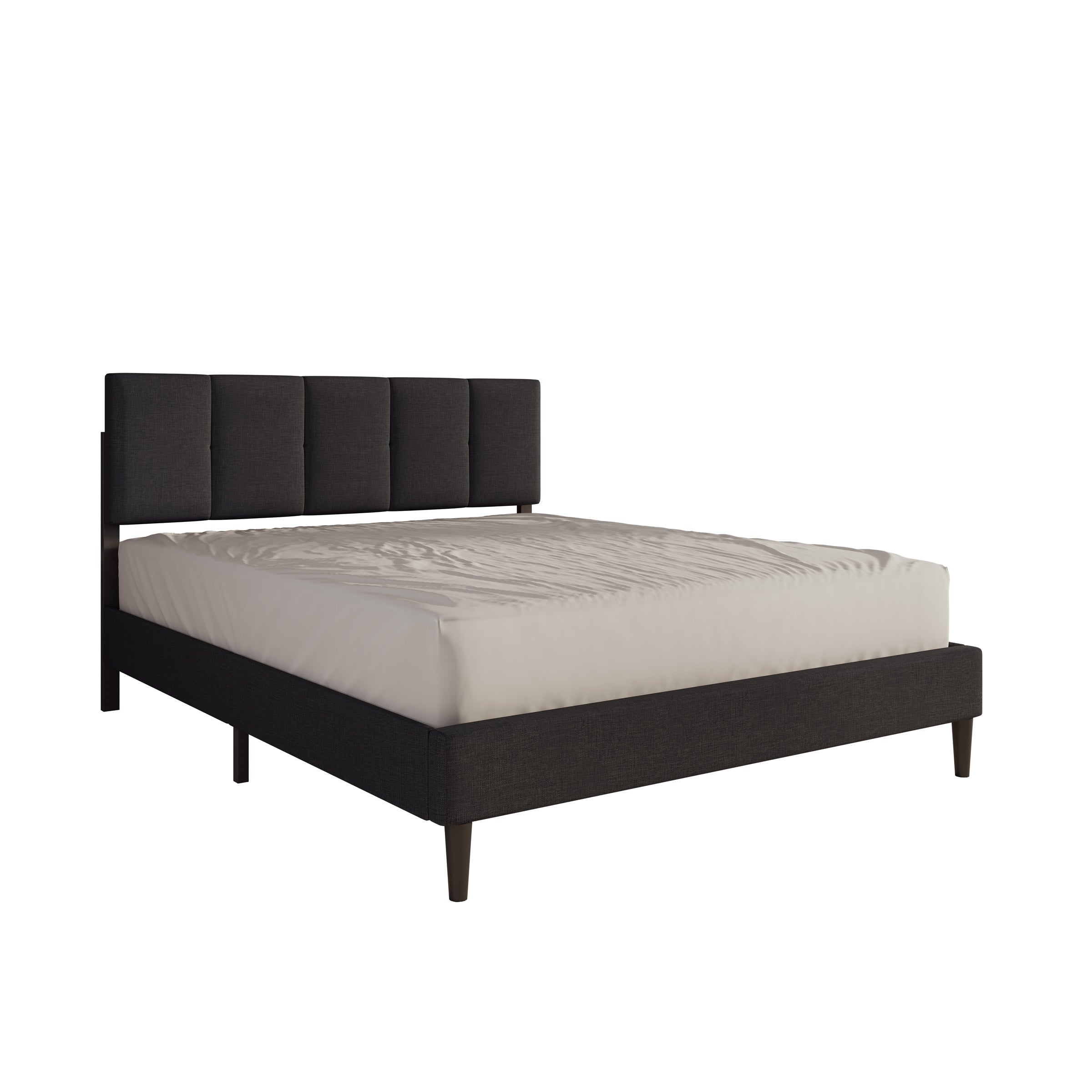 Varell - Tweepersoonsbed - Stof zwart - 160x200 cm