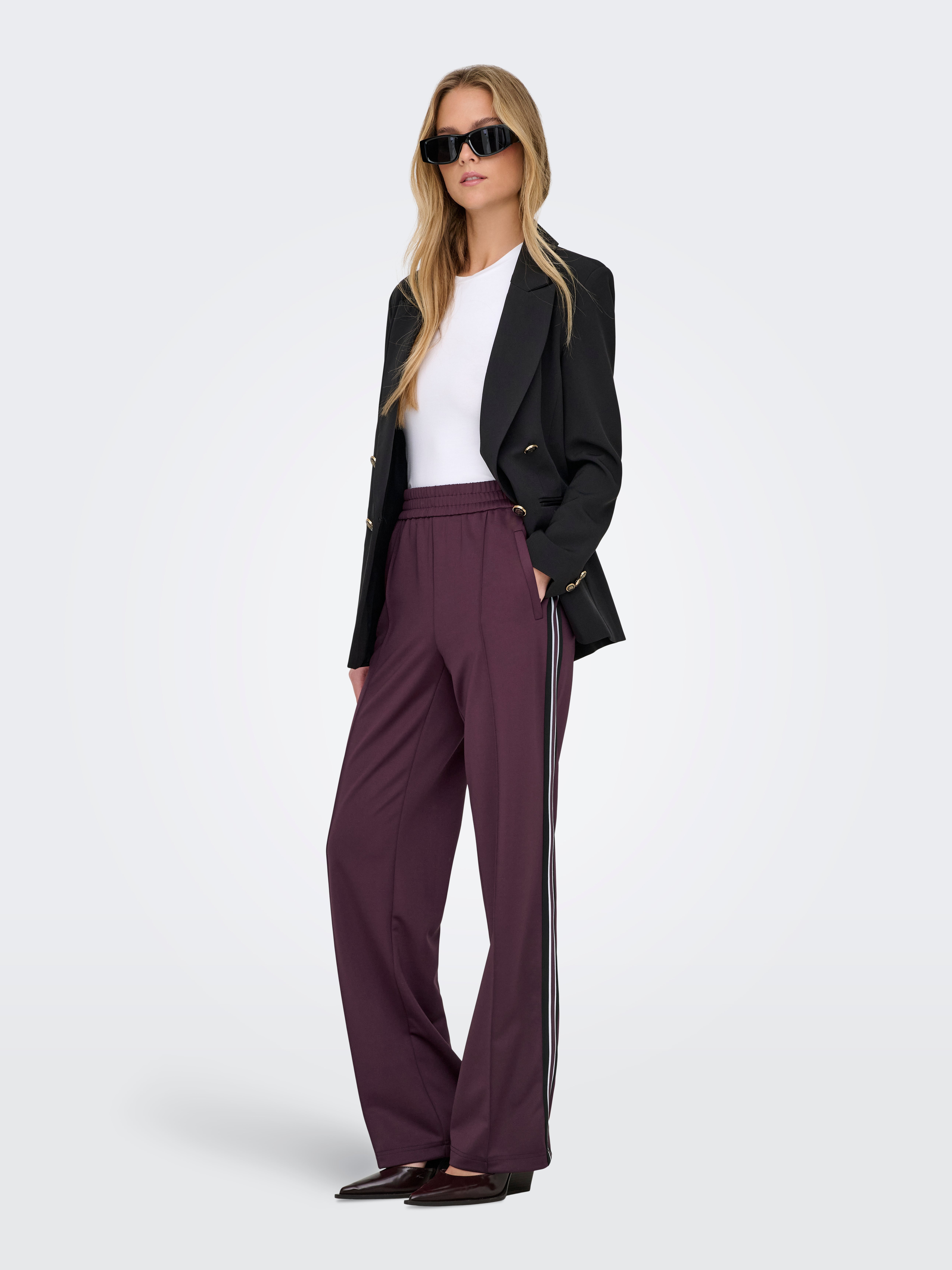ONLWARM Weiter Beinschnitt Hose Vineyard Wine