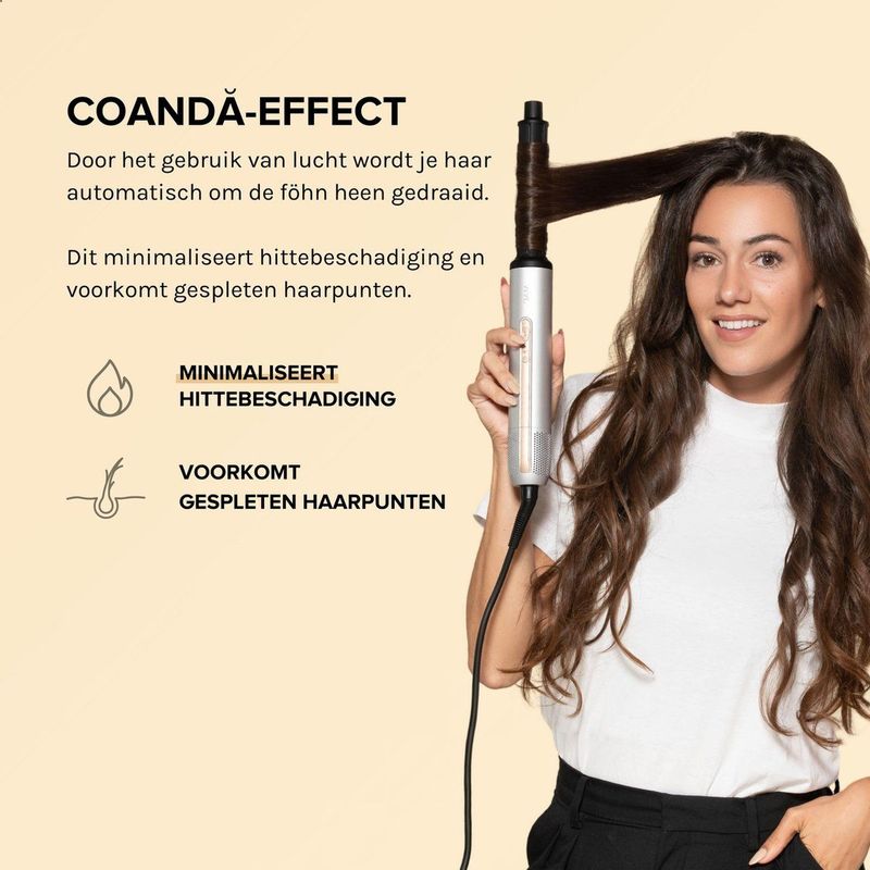 MAE® Airstyler II - Föhnborstel & Krulborstel - Krultang 5 in 1 Multistyler - Hairwrap - Haarstyler - Zilver