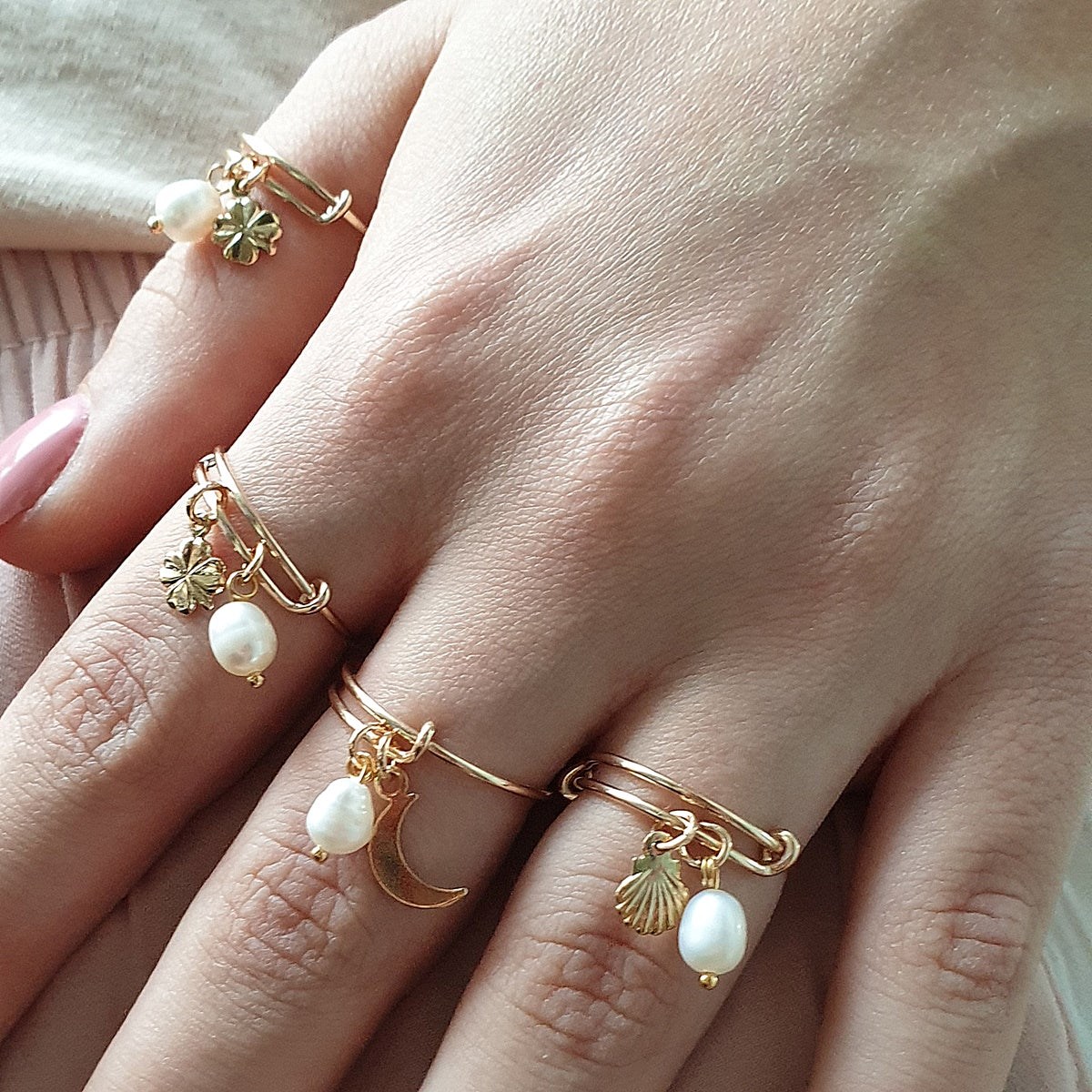Bague Lune Sage femme doré