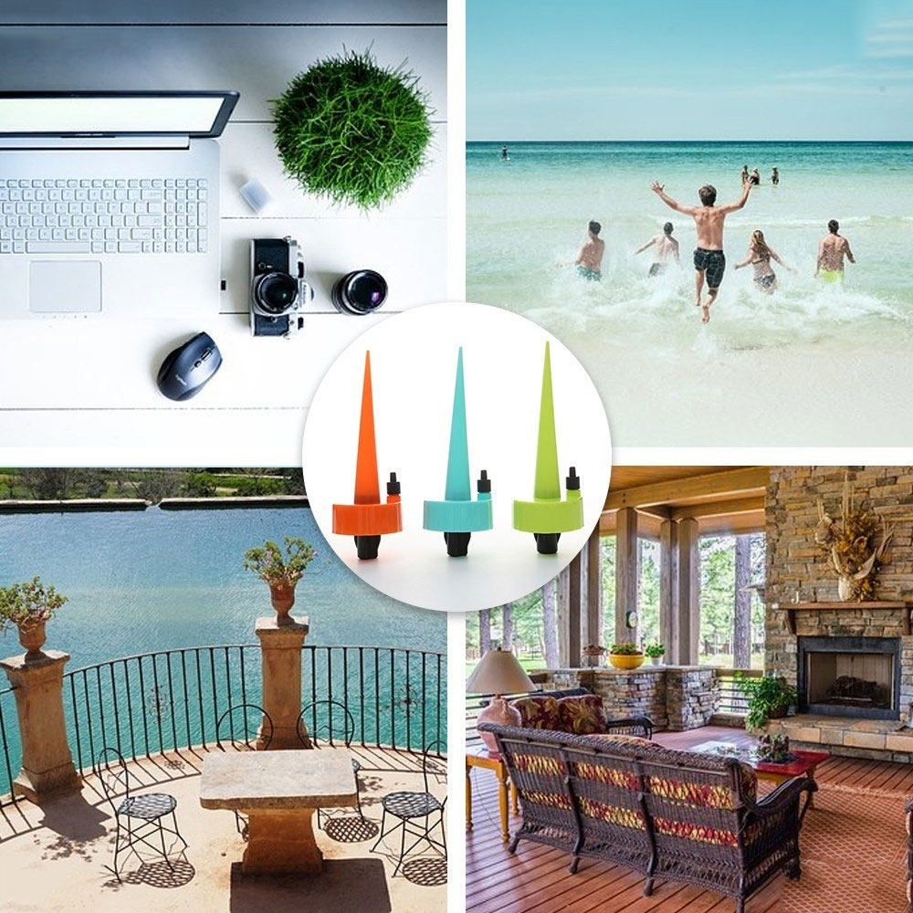 (6er Set) Automatische Pflanzen Bewässerung mit Flaschen Anschluss (Indoor/Outdoor) - Assortiert