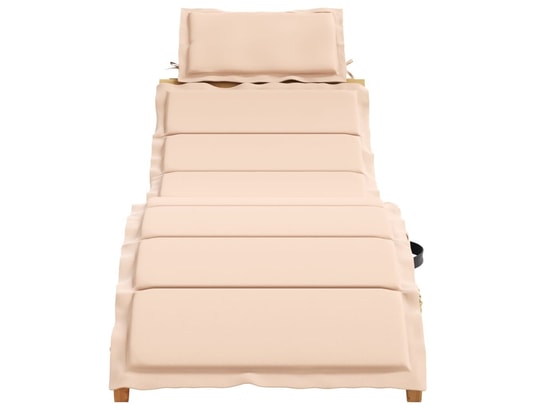 VIDAXL - Bain de soleil Chaise longue avec coussin beige bois d'acacia solide