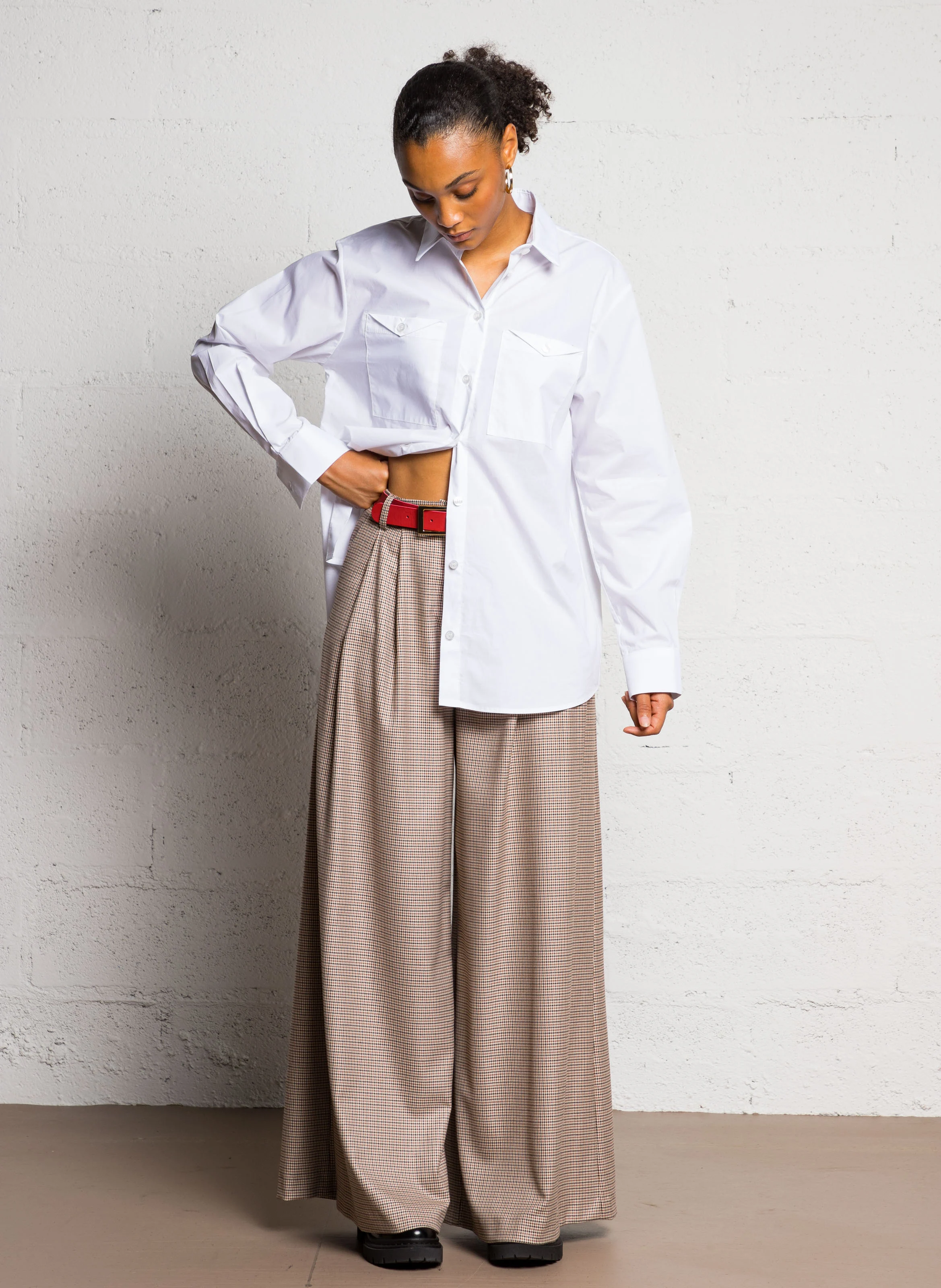 Chemise col classique en coton | Blanc