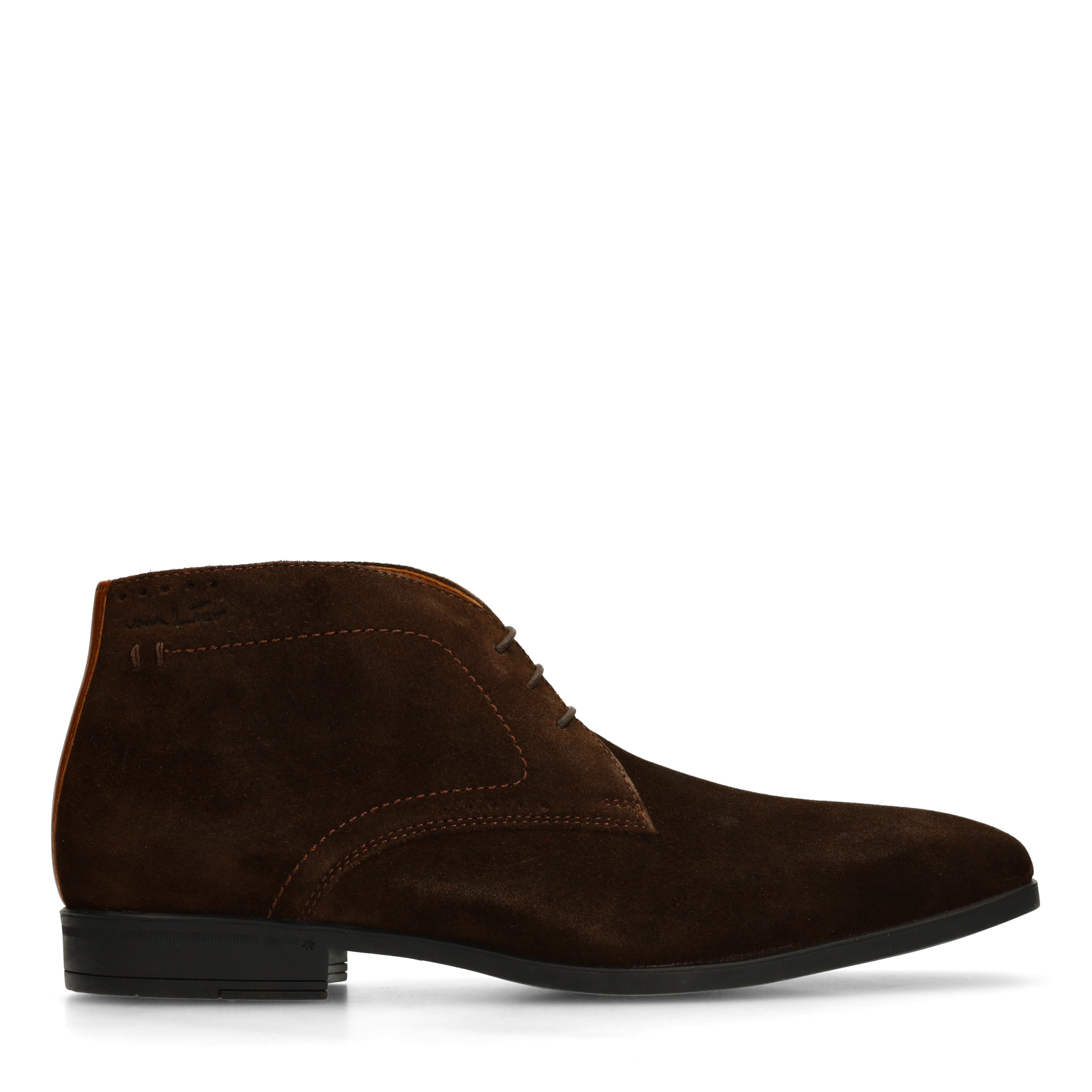 Donkerbruine suède veterschoenen