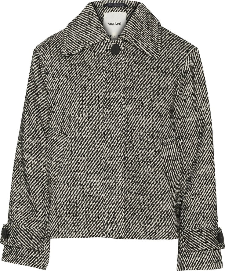 Soaked in Luxury SLMabel Akeleje Jacket Black and white twill