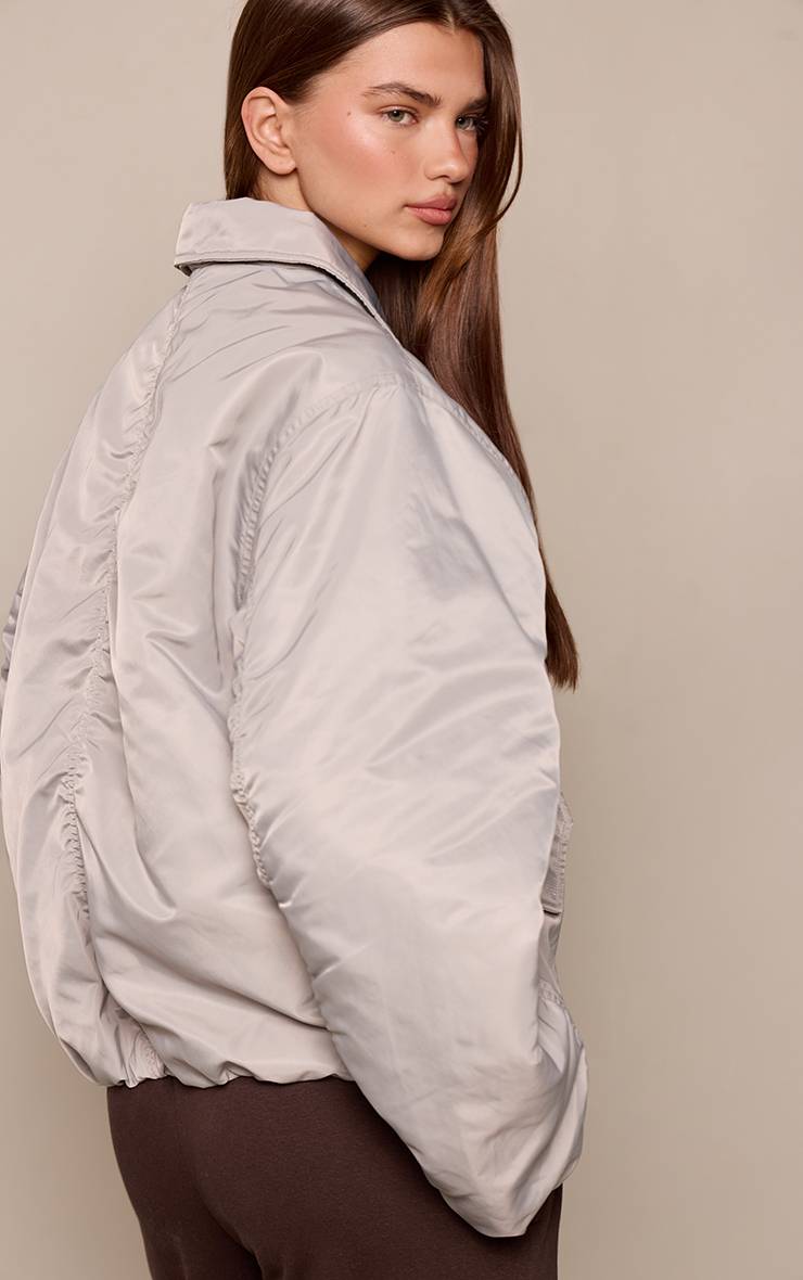 Steel Blue Veste Bomber Oversize À Manches Cocon