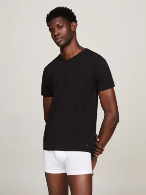 Pacote com 3 camisetas de algodão com decote em V