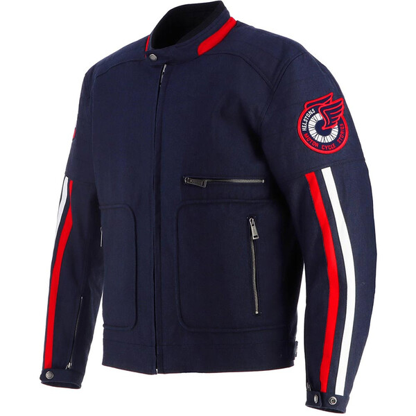 Helstons - Blouson Vulcan Tissu Technique Bleu / Rouge / Blanc