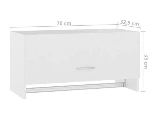 Garde-robe blanc 70x32,5x35 cm bois d'ingénierie
