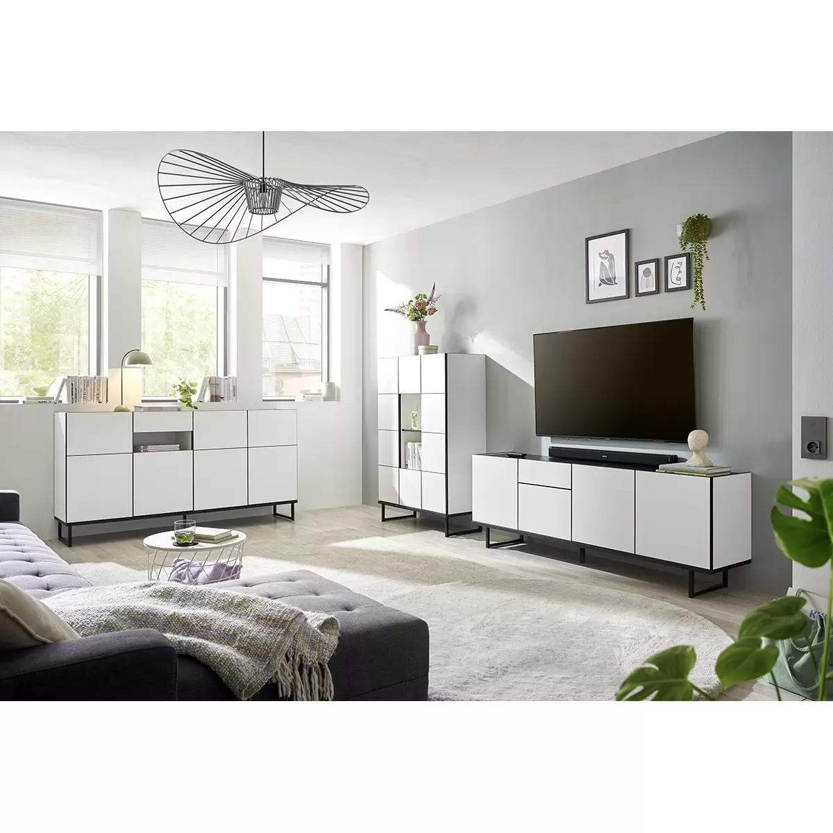 Highboard Vega schwarz,weiss