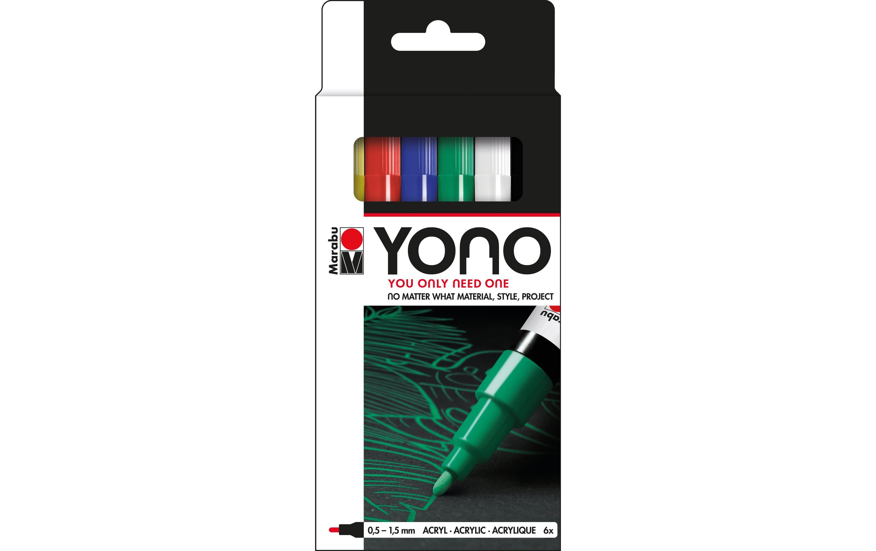 Acrylmarker YONO Set 0.5 - 1.5 mm, 6-teilig, MehrfarbigAcrylstifte für alle Fälle