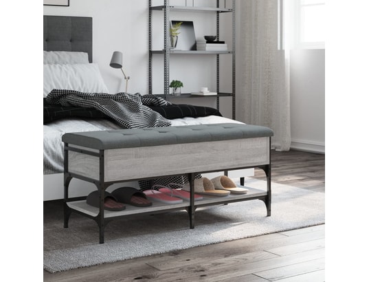 VIDAXL - Banc à chaussures sonoma gris 102x42x45 cm bois d'ingénierie