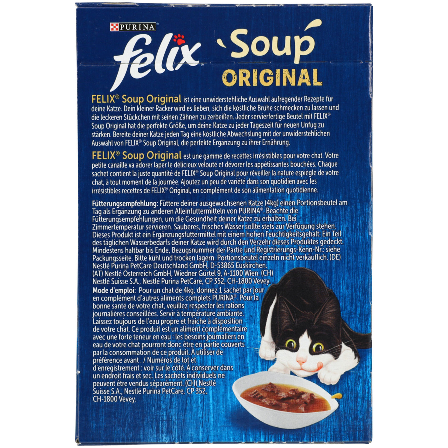 Felix Katzenfutter Soup Fleisch assortiert 6x48g