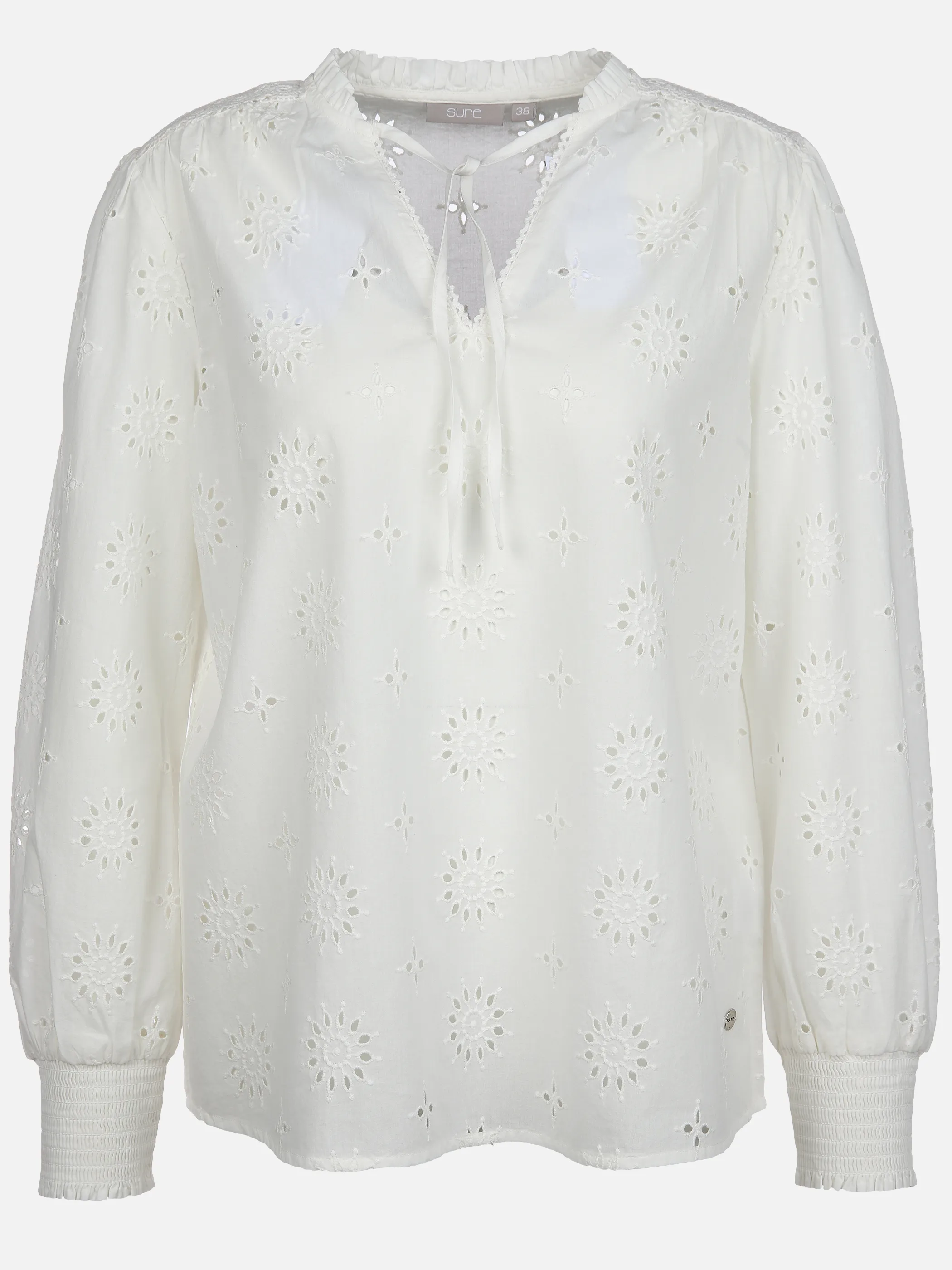 Damen Bluse mit Lochstickerei