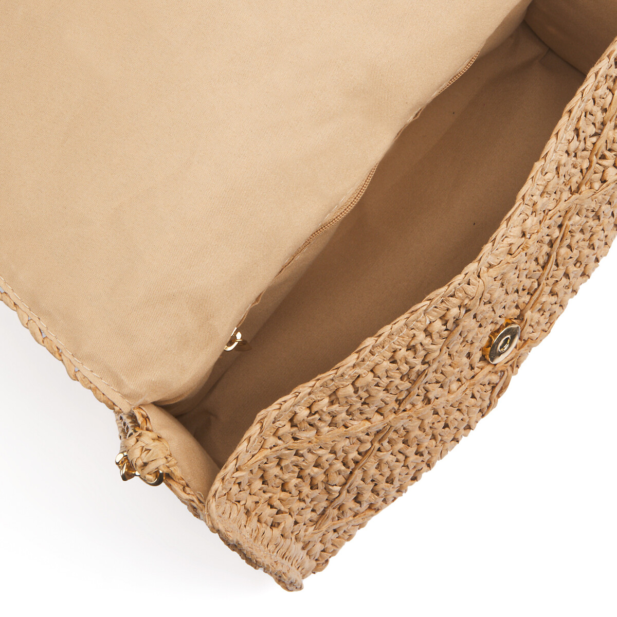 COLEÇÕES LA REDOUTE<br>Bolsa trançada com alça de ombro em corrente