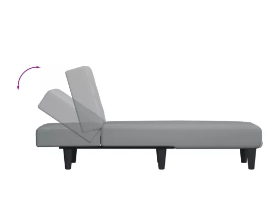 Chaise longue gris clair tissu
