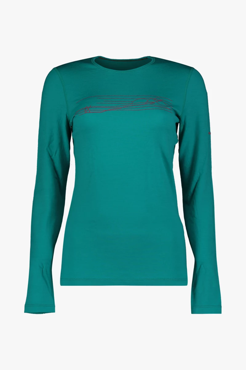 icebreaker Merino 200 Oasis Ski Stripes Damen Thermo Longsleeve