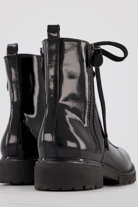 Leder-Stiefeletten, Jana Shoes, Lackleder, Weite H