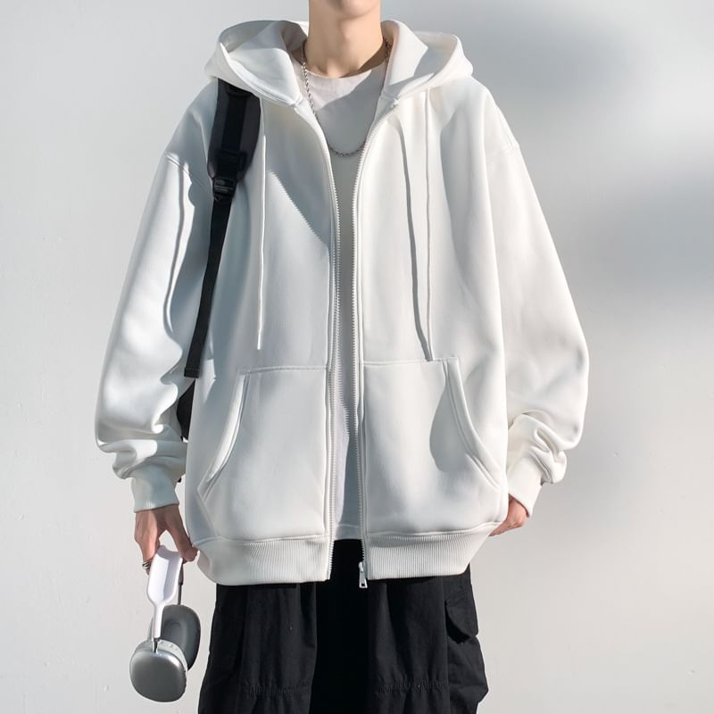 Leftitt - Effen hoodie met rits