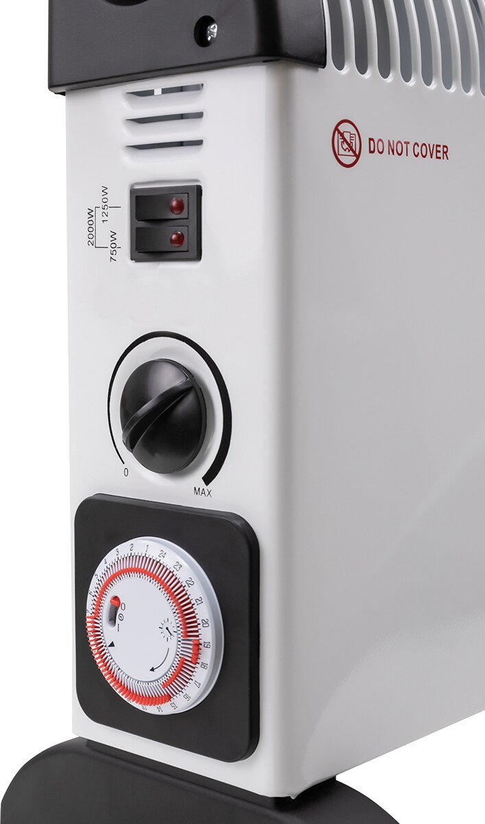 Heidenfeld Konvektorheizung HL200, 750-2000 Watt, Timer, Turbo-Funktion, Thermostat, bis 25 m² (Ohne Turbo)