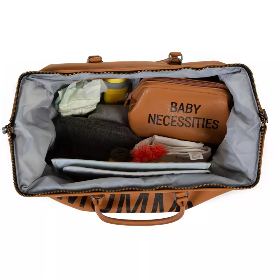 CHILDHOME Mommy Bag Lederlook braun