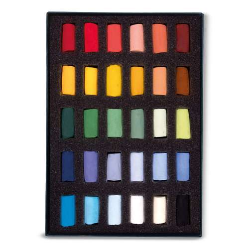 UNISON COLOUR Soft-Pastellkreiden, 30er-Set, halbe Kreiden
