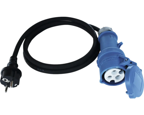 Mennekes CEE caravan adapterkabel 1,5 m, Schuko stekker 250V 3-pins H07RN-F 3G
