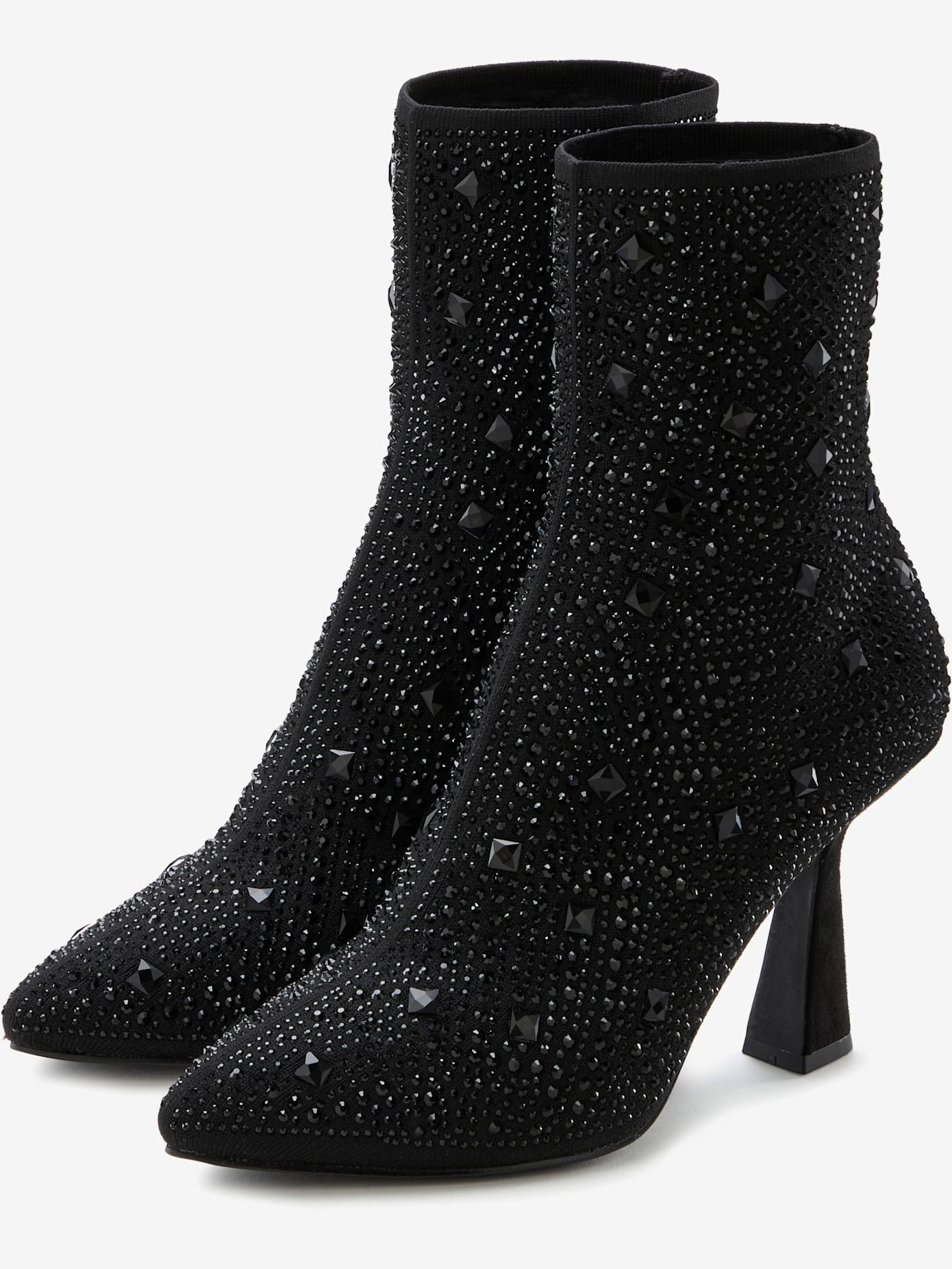 Bottines à talon haut petites pierres fantaisie pour une allure glamour
