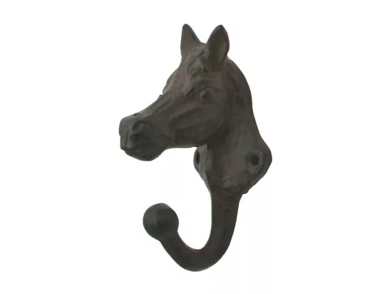 Porte manteau en fonte marron 12.5 x 8 cm
