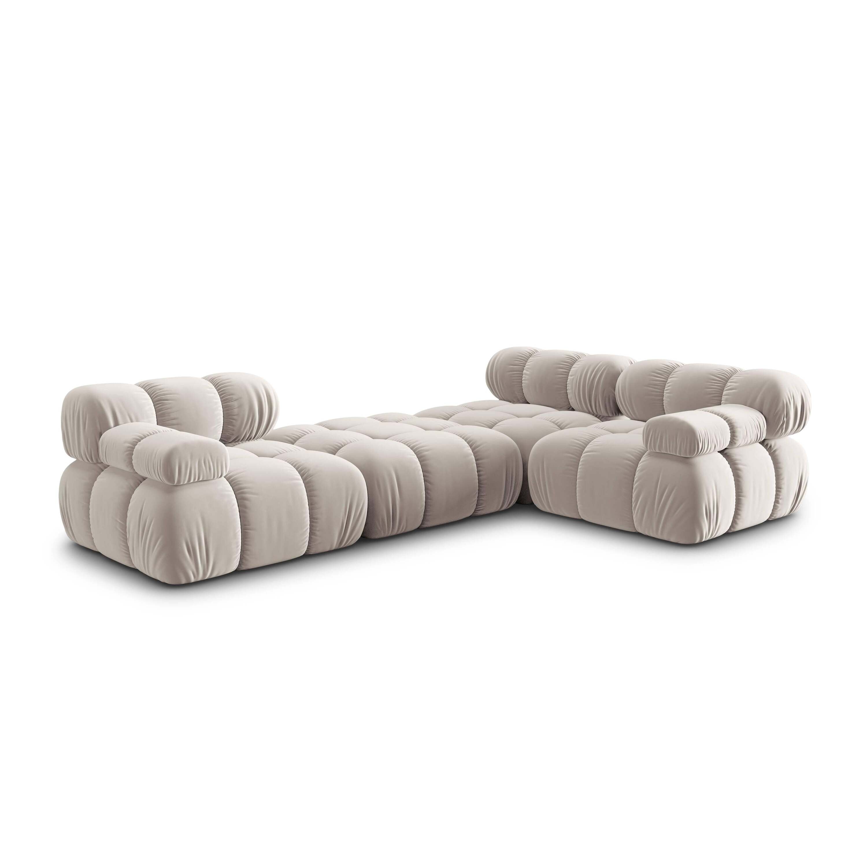 Milo Casa Tropea Modulaire Modulaire 3-zitsbank met Hocker - Lichtbeige