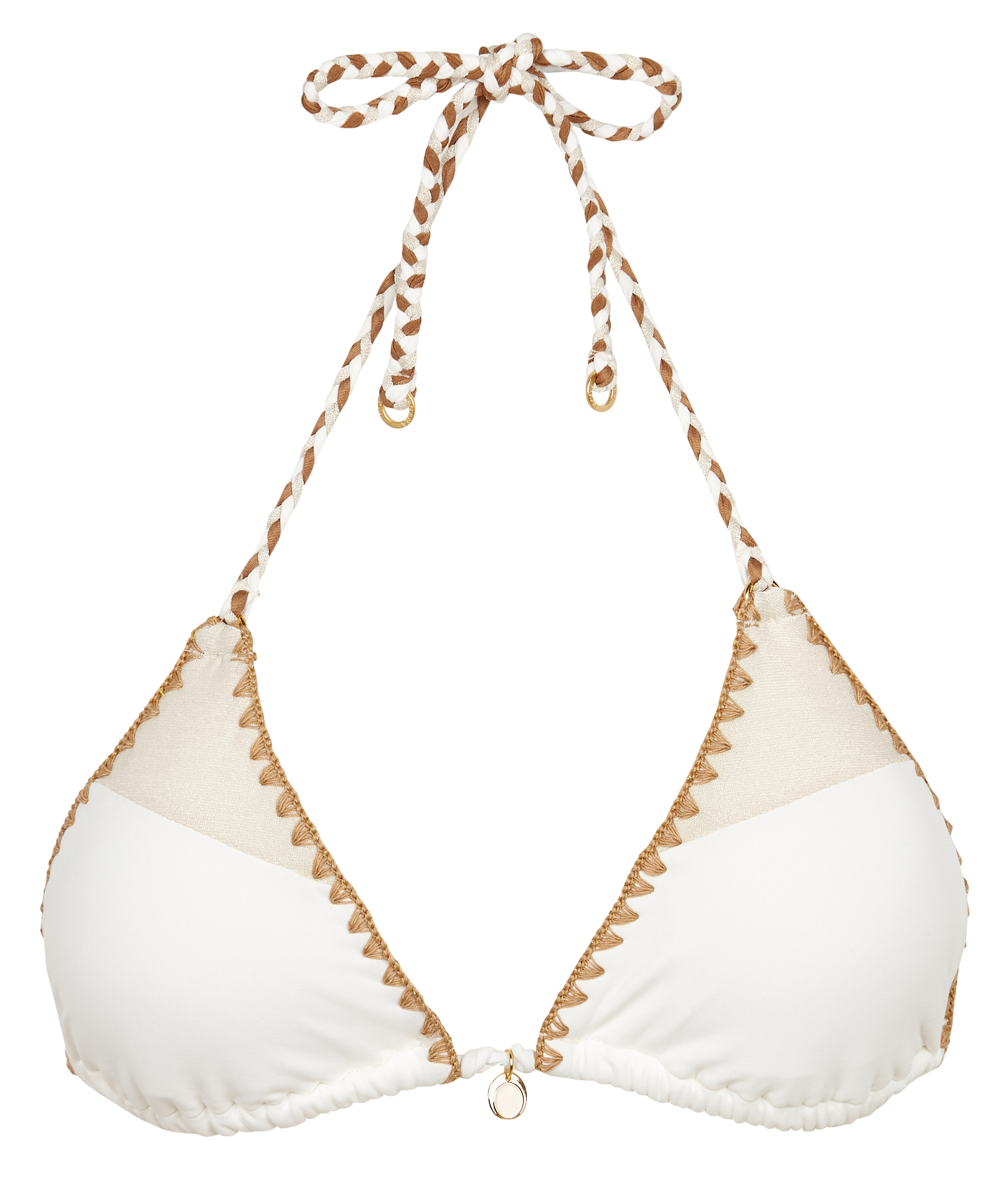 BOSCO NAZCA - Haut de maillot de bain triangle brodé | Beige