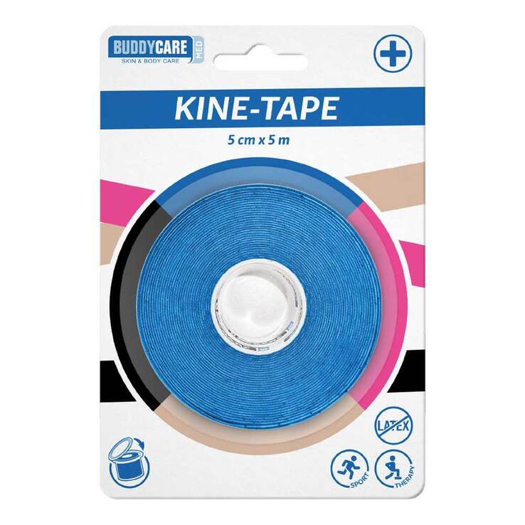 Kine-Tape latexfrei Buddycare med 5cmx5m blau, 1 St