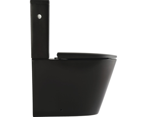 Jungborn spoelrandloze toiletcombinatie FLORIEL/ONE 64 matzwart met toiletzitting en softclose-mechanisme