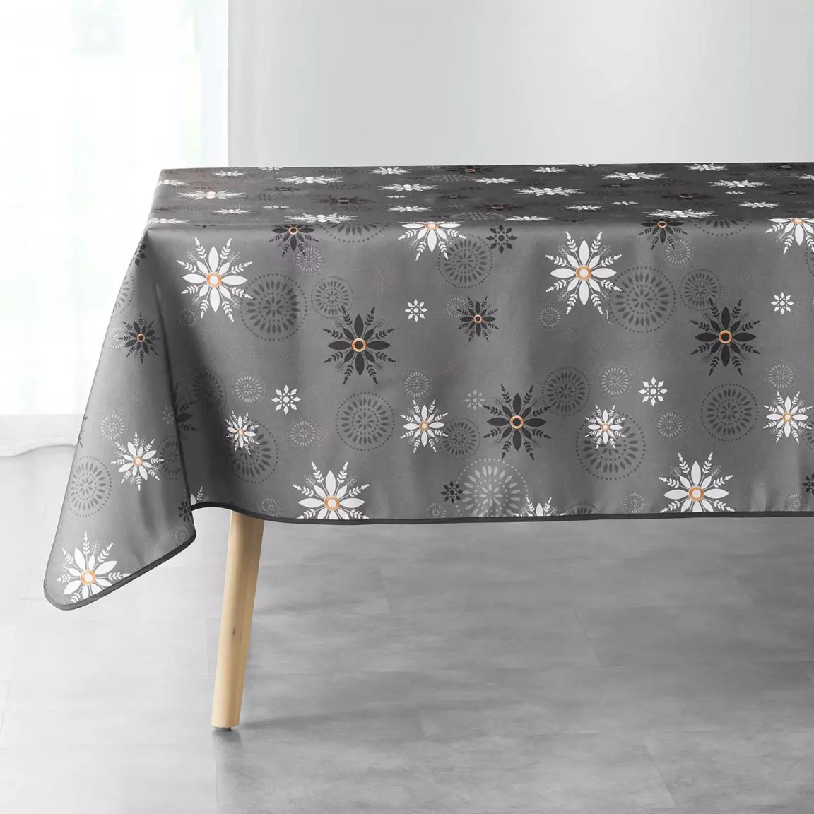 Nappe de Noël rectangulaire (150 x 240 cm) Enchanté Anthracite