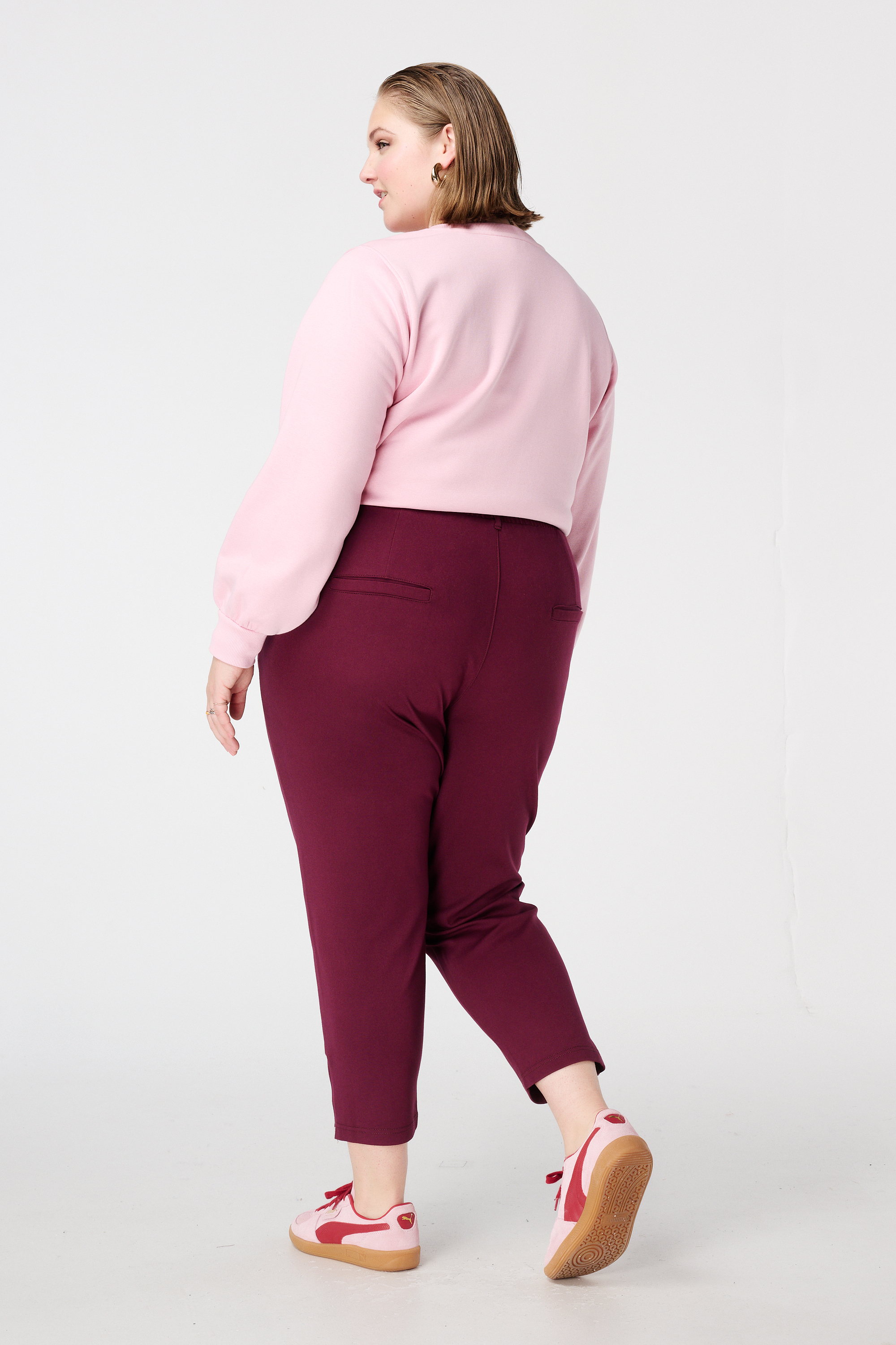 Broek met elastische tailleband Bordeaux