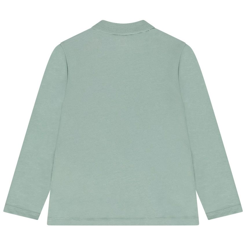 Polo manches longues en jersey slub pour garçon - Vert