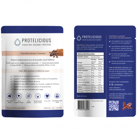 Protelicious 3 Unidoses Protéines de lactosérum - Chocolat