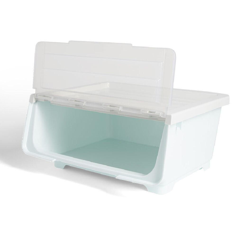 Boîte avec couvercle 29L bleu 43xH21x37cm