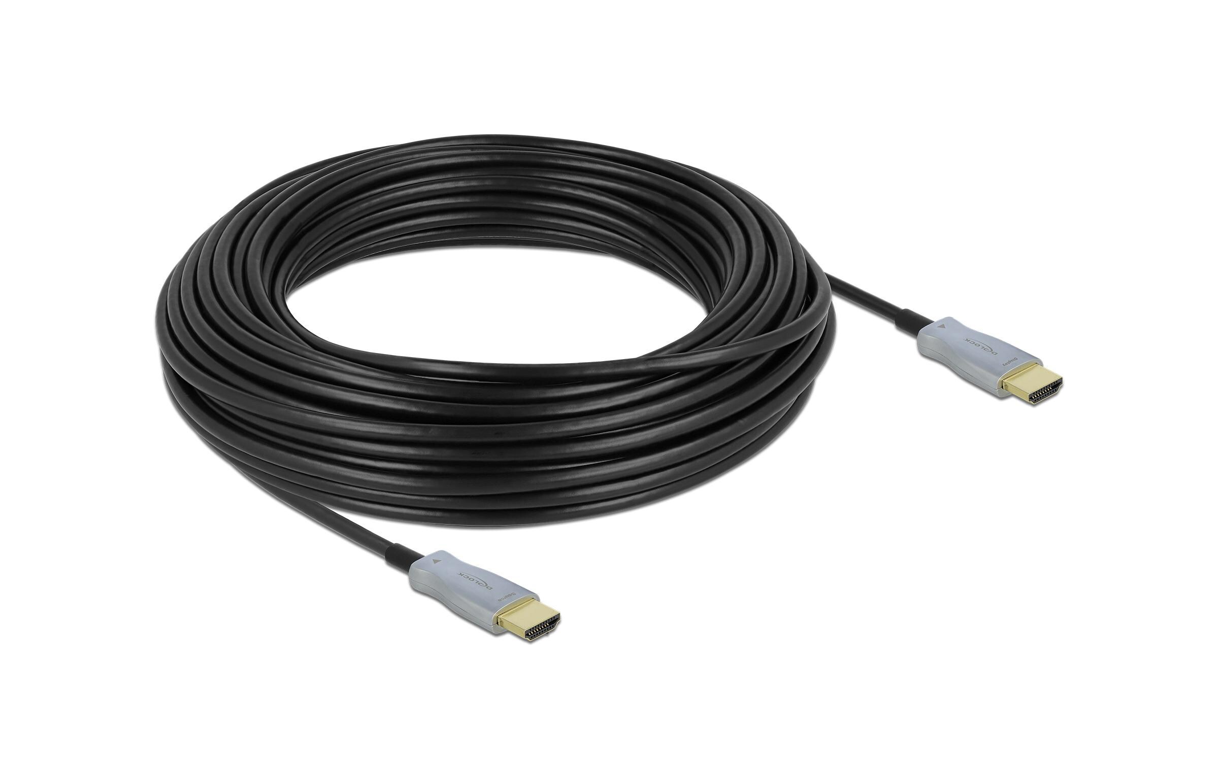 Optisches Kabel 4K 60Hz HDMI - HDMI, 20 m, SchwarzDelock Aktives Optisches Kabel HDMI 4K 60 Hz 20 m