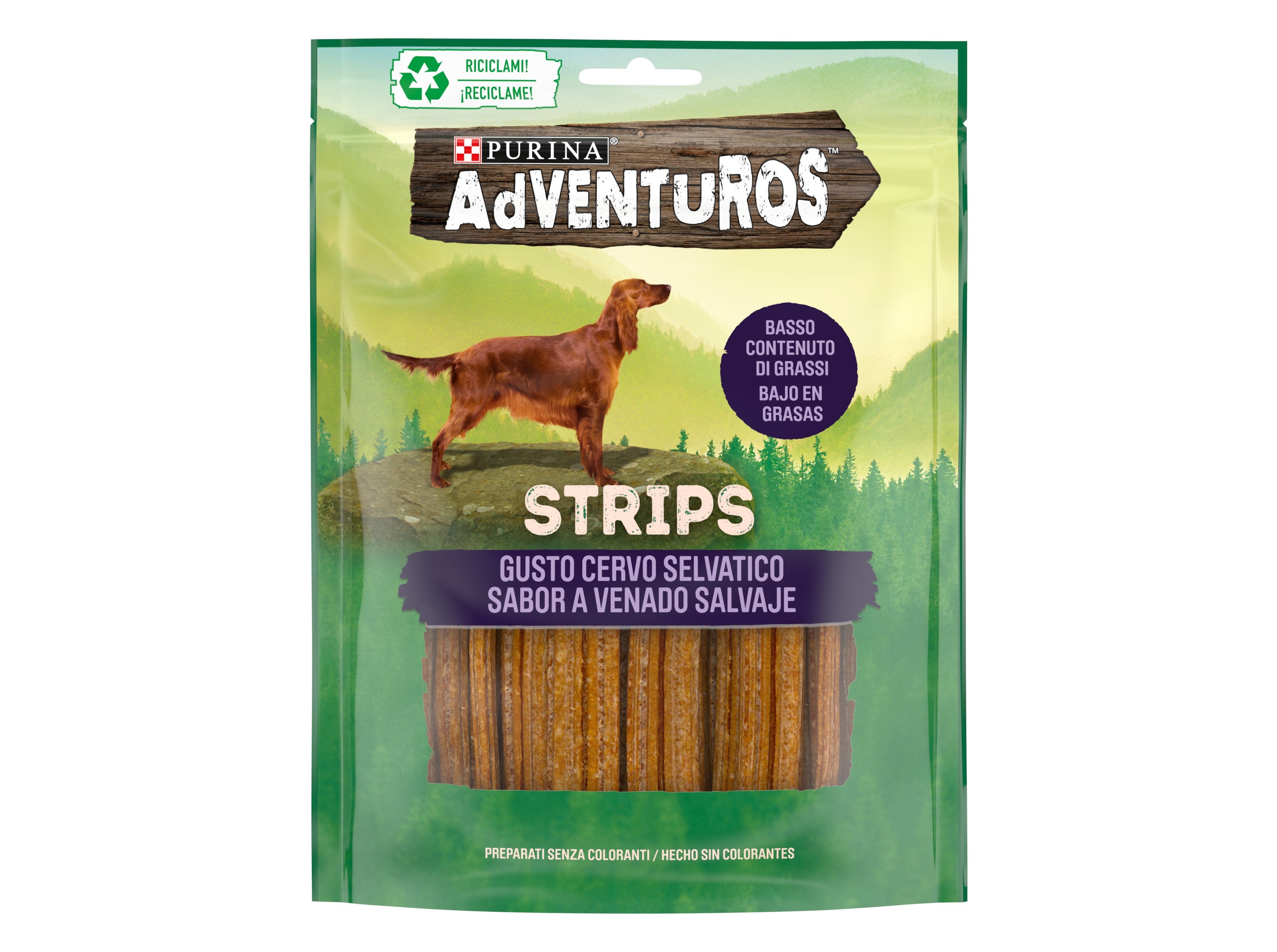 SNACKS PARA CÃO ADVENTUROS PURINA STRIPS COM VEADO 90G