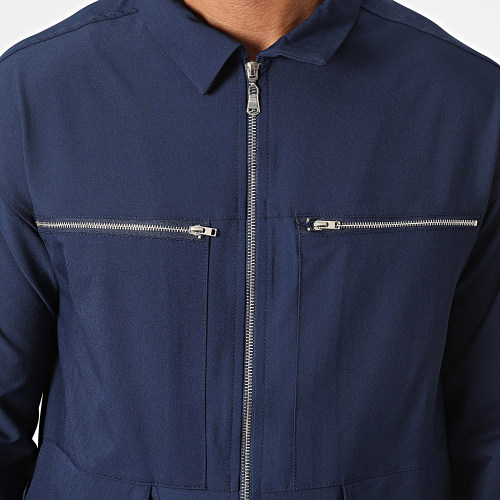 Ensemble Veste Zippée Et Pantalon Cargo KL-2093 Bleu Marine