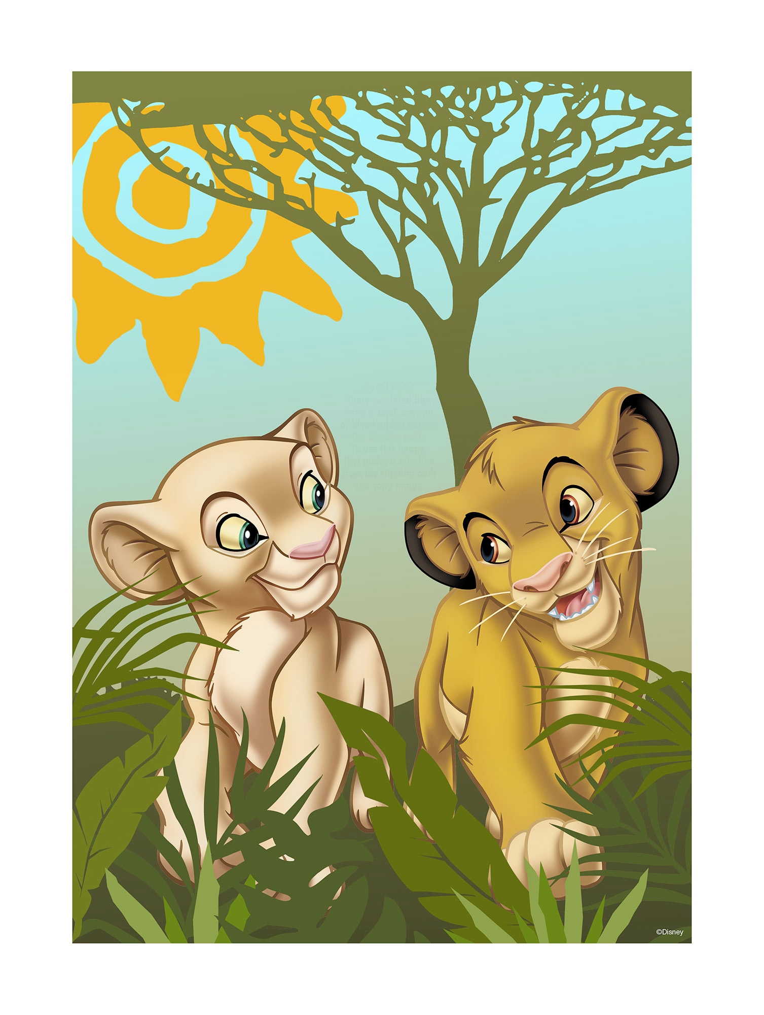 Komar Bild »Lion King Urembo Meadows« Disney 1 Stk. tlg. Wandbild zur Dekoration im Kinderzimmer - ohne Rahmen