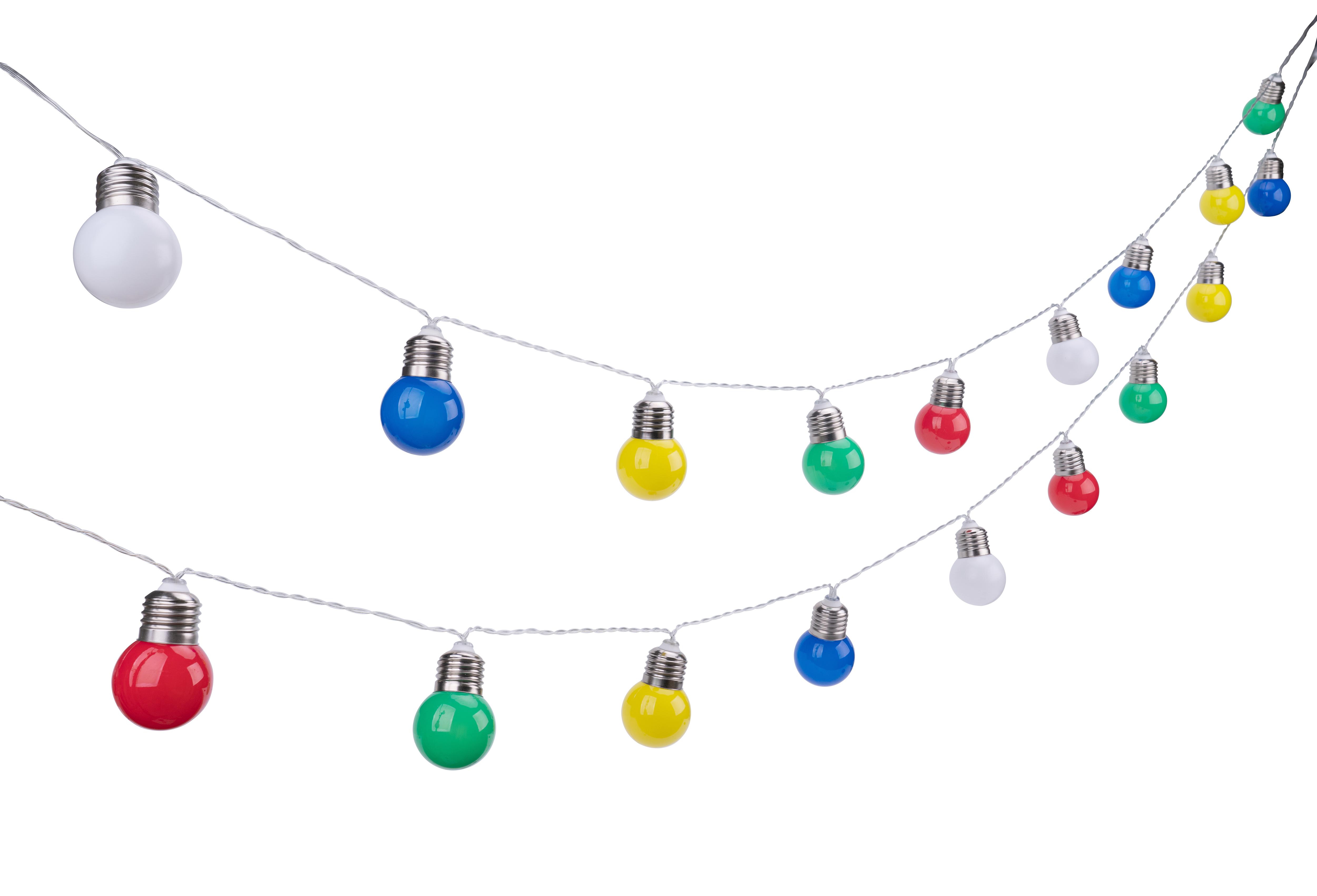GUIRLANDE 20 BOULES SOLAIRES BLANC CHAUD MULTICOLORE L.5.8M