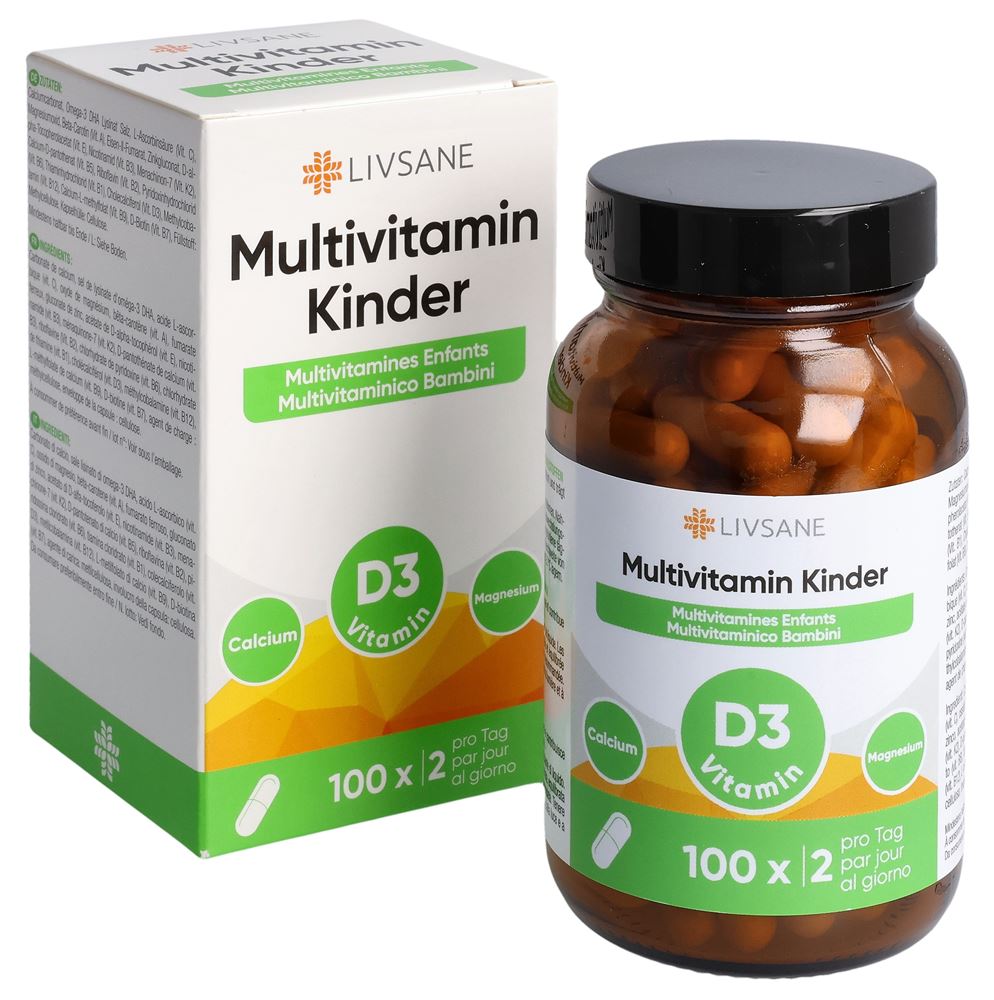 LIVSANE Multivitamin Kids<br>100 Stück, Glas, Kapsel