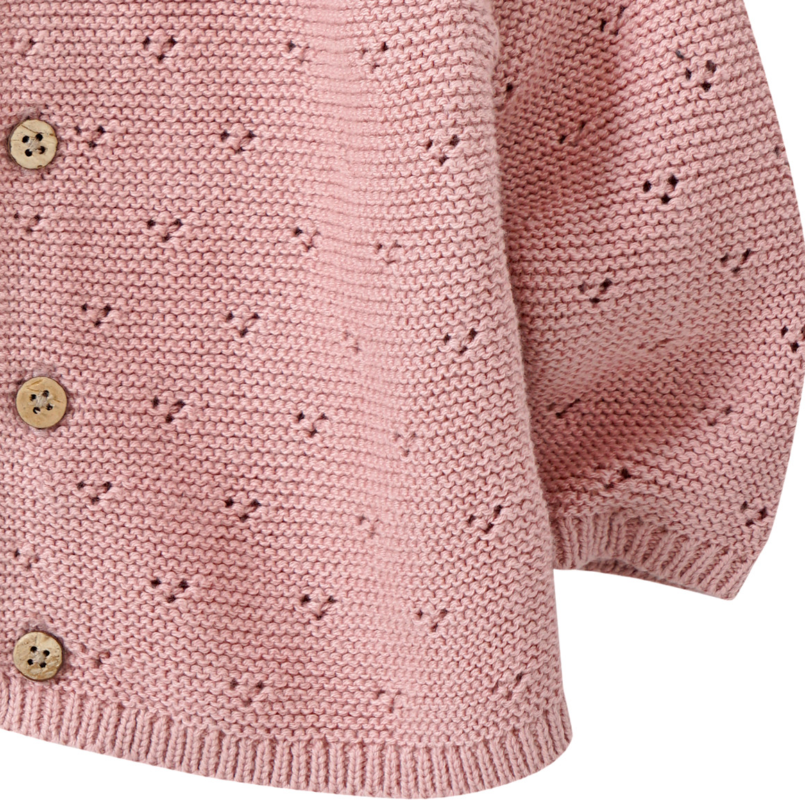Topomini Pure Collection Newborn Strickjacke mit Ajour-Muster altrosa