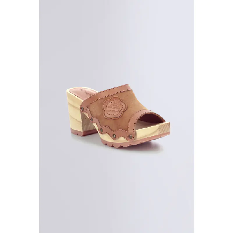 KICK WOODSTOK CAMEL MULES Cuir Femme