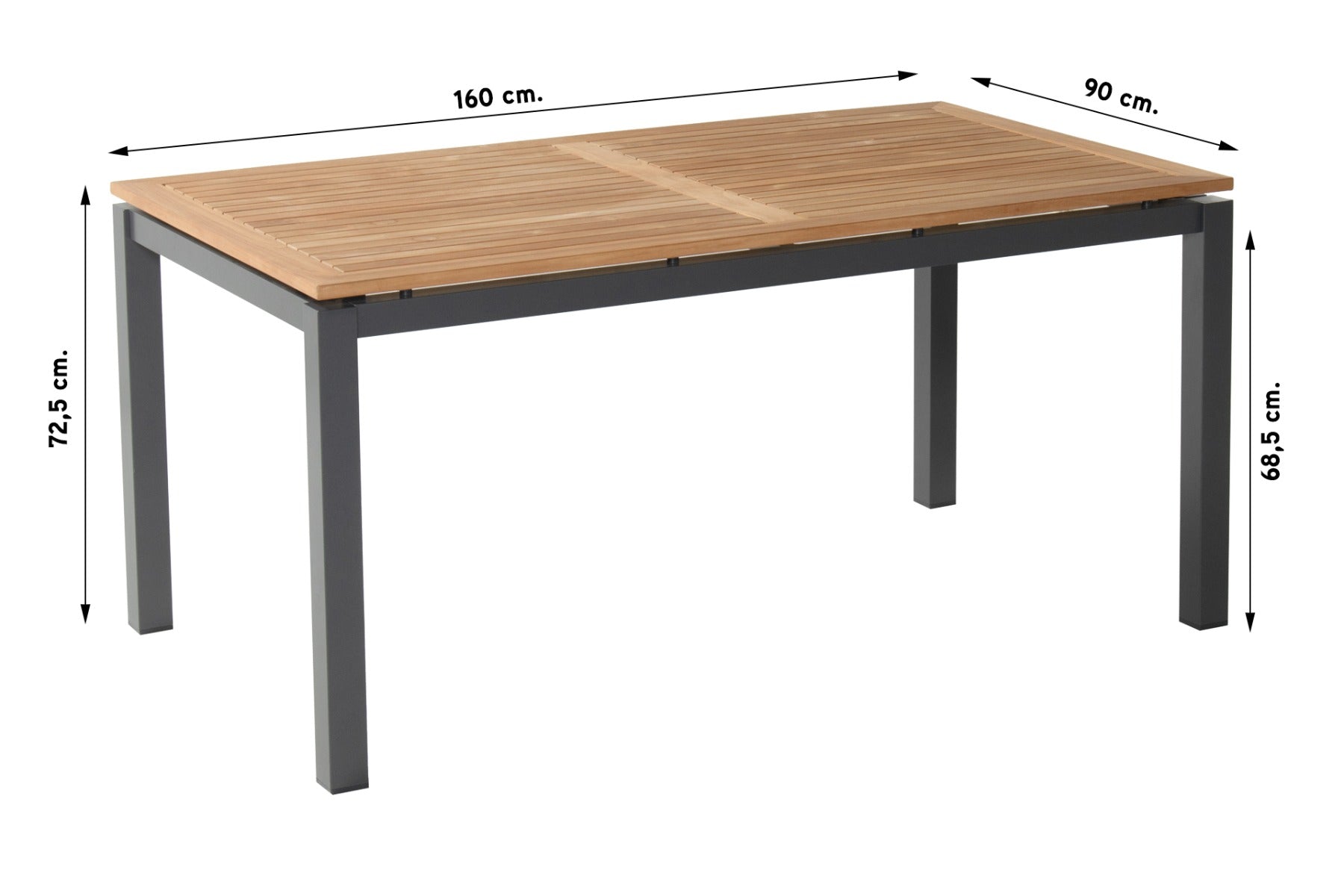 Hartman Sonata tuintafel 160x90 cm. - Teak