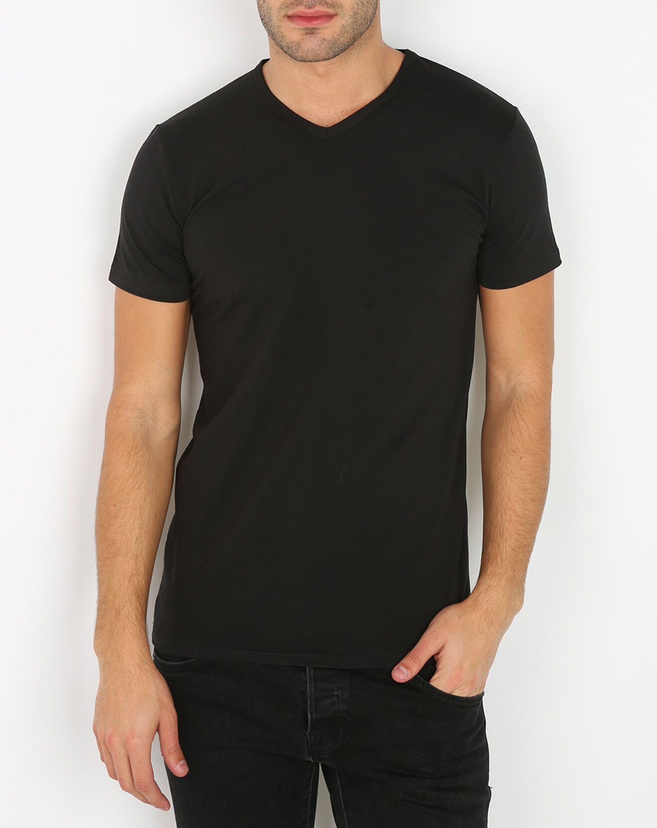 Mare T-Shirt Col V noir