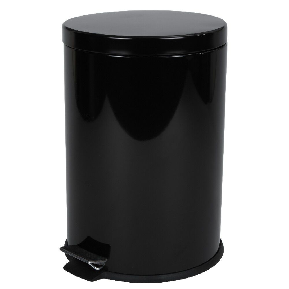 Poubelle ronde pédale noir 20 L