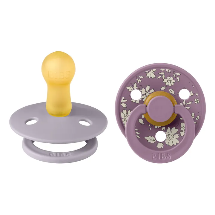 Bibs Tétines en caoutchouc naturel Bibs x Liberty - Set de 2 | Gris clair